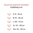 Secret Floo menstruációs bugyi mérettáblázat