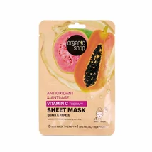 Organic Shop fátyolmaszk, antioxidáns és anti-aging, guava és papaya, 25g