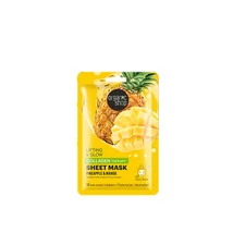Organic Shop fátyolmaszk, lifting&amp;glow kollagénes, ananásszal és mangóval, 25g