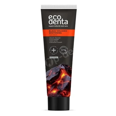Ecodenta fehérítő fogkrém szénnel és vulkáni ásványokkal, 100ml