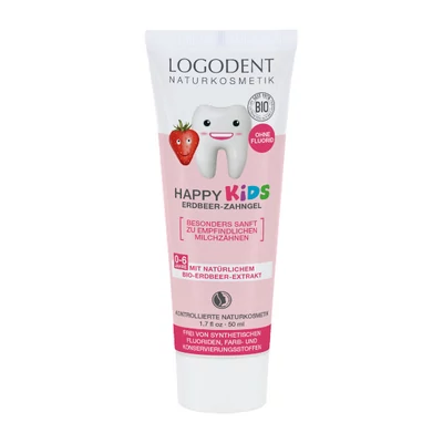 Logodent fluoridmentes gyermek foggél, bio eperkivonattal, 50ml