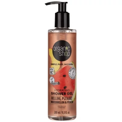 Organic Shop tusfürdő, Bellini, please! hidratáló, görögdinnye és barack, 280ml