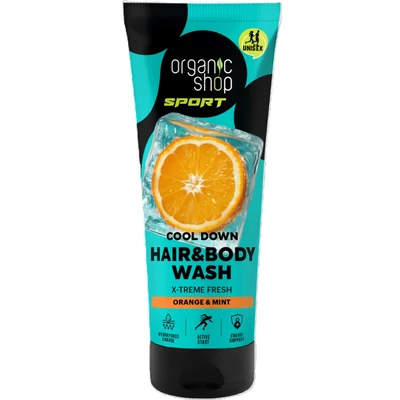 Organic Shop Sport sampon és tusfürdő, narancs és menta, Cool down, 200ml