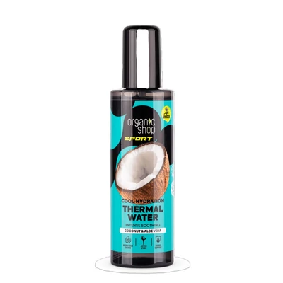 Organic Shop Sport termál testpermet, kókuszvíz és aloe vera, Cool hydration, 200ml