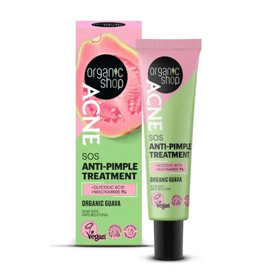 Organic Shop ACNE SOS pattanás elleni gél bio guavával, 30ml