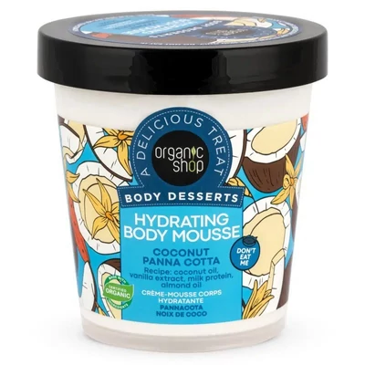 Organic Shop hidratáló testápoló mousse, Kókuszos panna cotta, 450ml