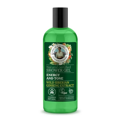 Babushka Agafia tusfürdő, energetizáló és tonizáló, vad szibériai ginzeng-kivonattal, 260ml