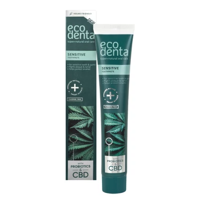 Ecodenta szenzitív fogkrém CBD-vel és probiotikummal, fluoridmentes, 75ml