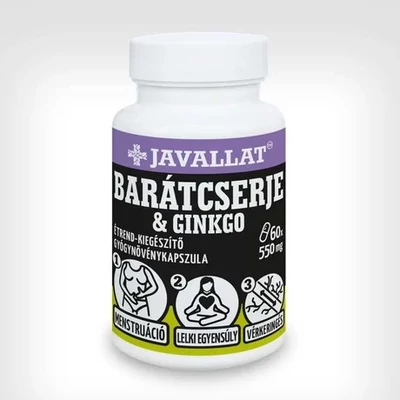 Javallat barátcserje és ginkgo kapszula, 60db