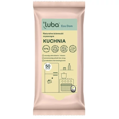 Luba ECO természetes tisztító nedves törlőkendő, konyha, 50db