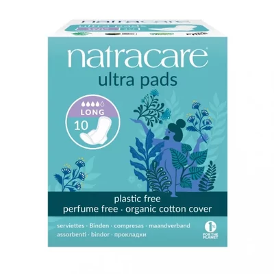 Natracare BIO egészségügyi szárnyas betét, hosszú (10db)