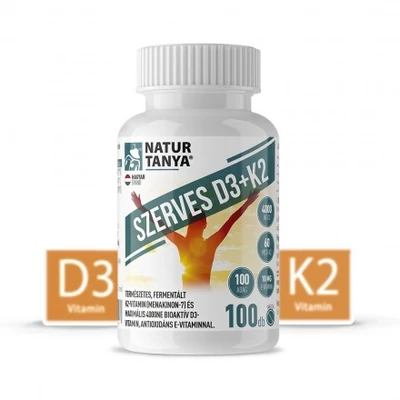 Natur Tanya szerves D3+K2 vitamin tabletta, 100db
