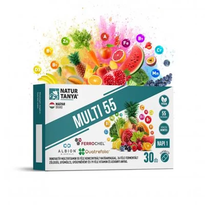 Naturtanya Multi 55 fermentált multivitamin tabletta, 30db