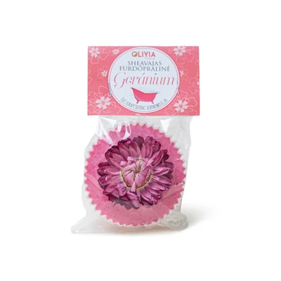 Olivia Natural sheavajas fürdőpraliné, rózsageránium, 30g