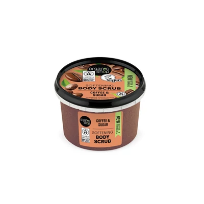 Organic Shop testradír, softening, kávé és cukor, 250ml
