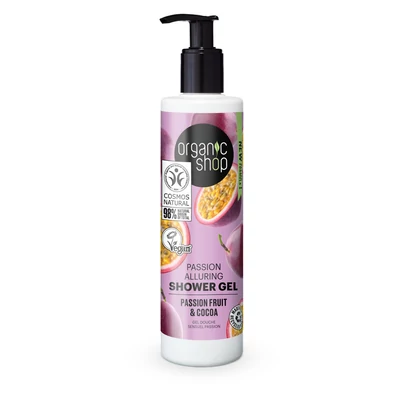 Organic Shop tusfürdő Kényeztető bio maracuja és kakaó 280ml