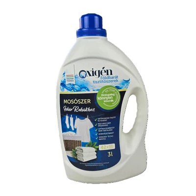 Oxigén földbarát mosószer fehér ruhákhoz, 3l