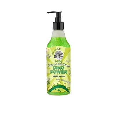 Skin Super Good 2 az 1-ben tusfürdő és sampon, alma és körte, Dino Power, 500ml