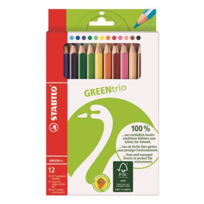Stabilo színes ceruza készlet háromszögletű vastag 12 szín