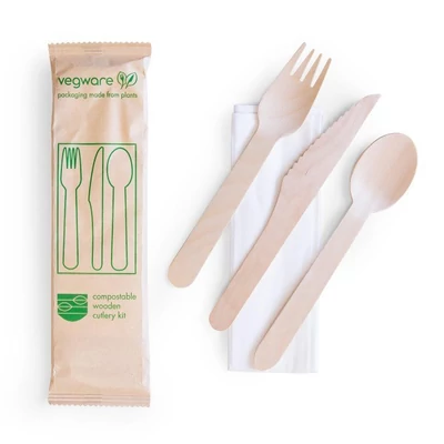Vegware fa evőeszközkészlet - 4db-os