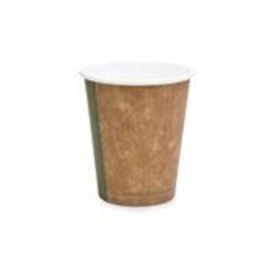Vegware lebomlő kávés pohár, papír és PLA, presszókávés, barna 
