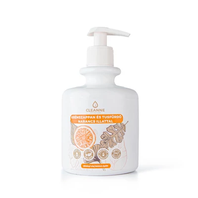 Cleanne krémszappan és tusfürdő, narancsolajos, 470g
