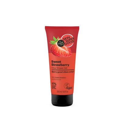 Skin Super Good tusfürdő gél, ragyogásfokozó, Sweet Strawberry, 200ml